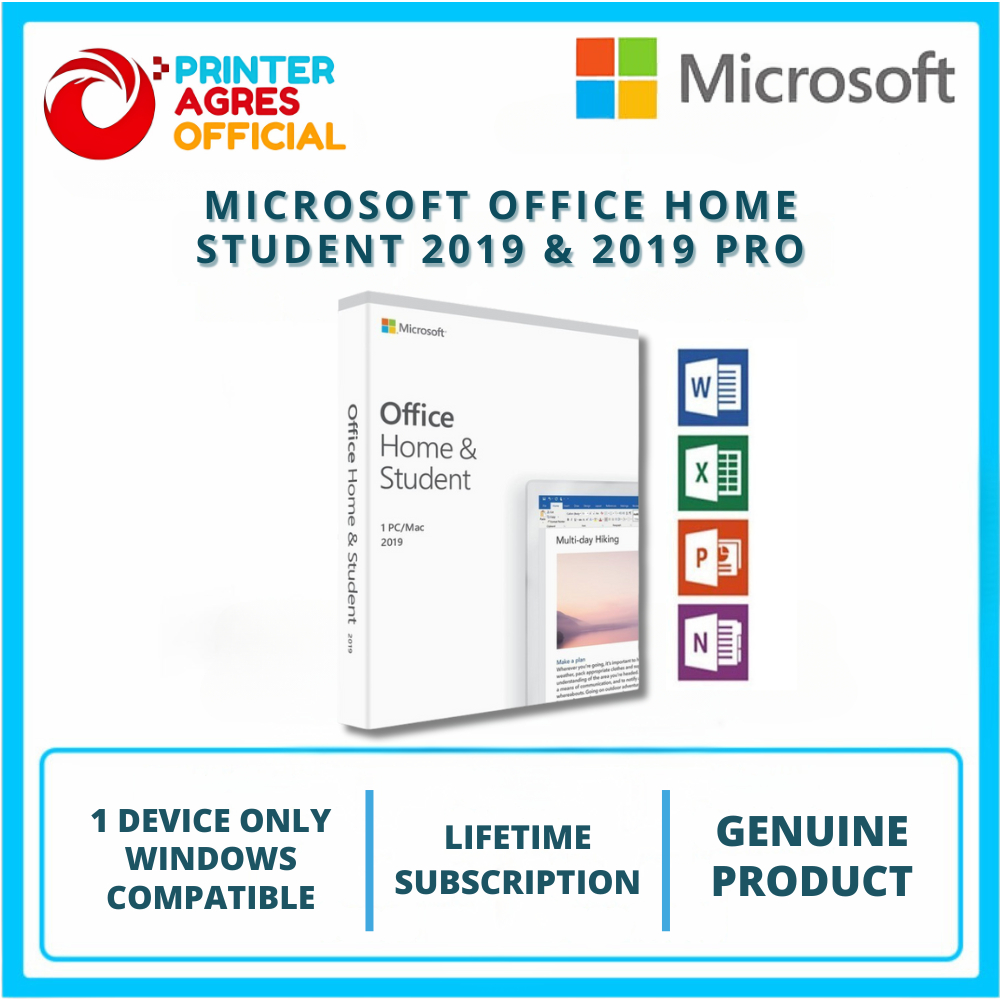 MICROSOFT OFFICE HOME STUDENT 2019 / OHS 2019 & PROFESSIONAL PLUS 2019 Original Device Windows Compa