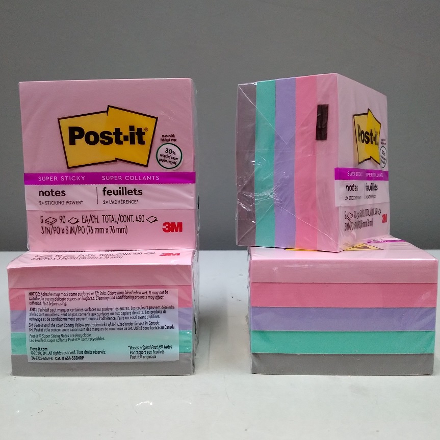 

KODE PRBSL 3M Post It Super Sticky Notes 6545SSNRP Super Collants 3inch x 3 inch