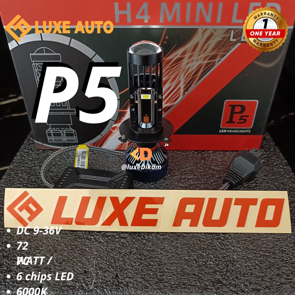 Lampu LED Mobil & Motor Headlight Lampu Utama P5 H4 H7 72W 12000Lumens 6000