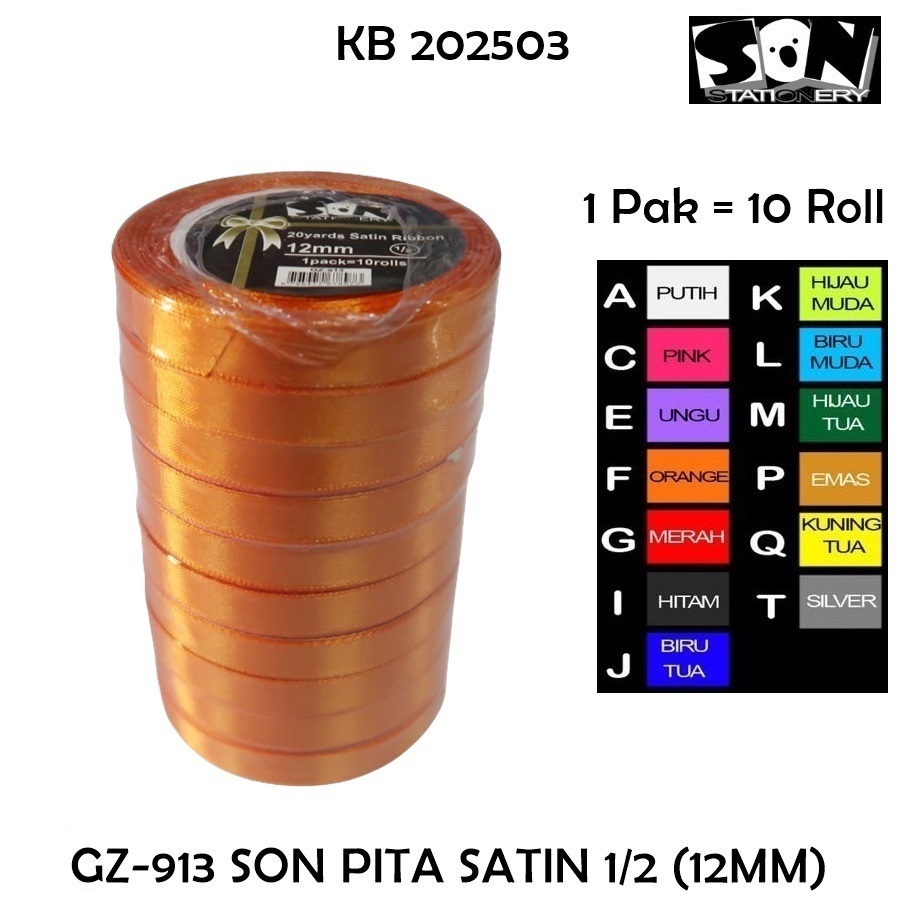 

SON PITA SATIN 1/2 12MM (ORANGE)GZ-913-E