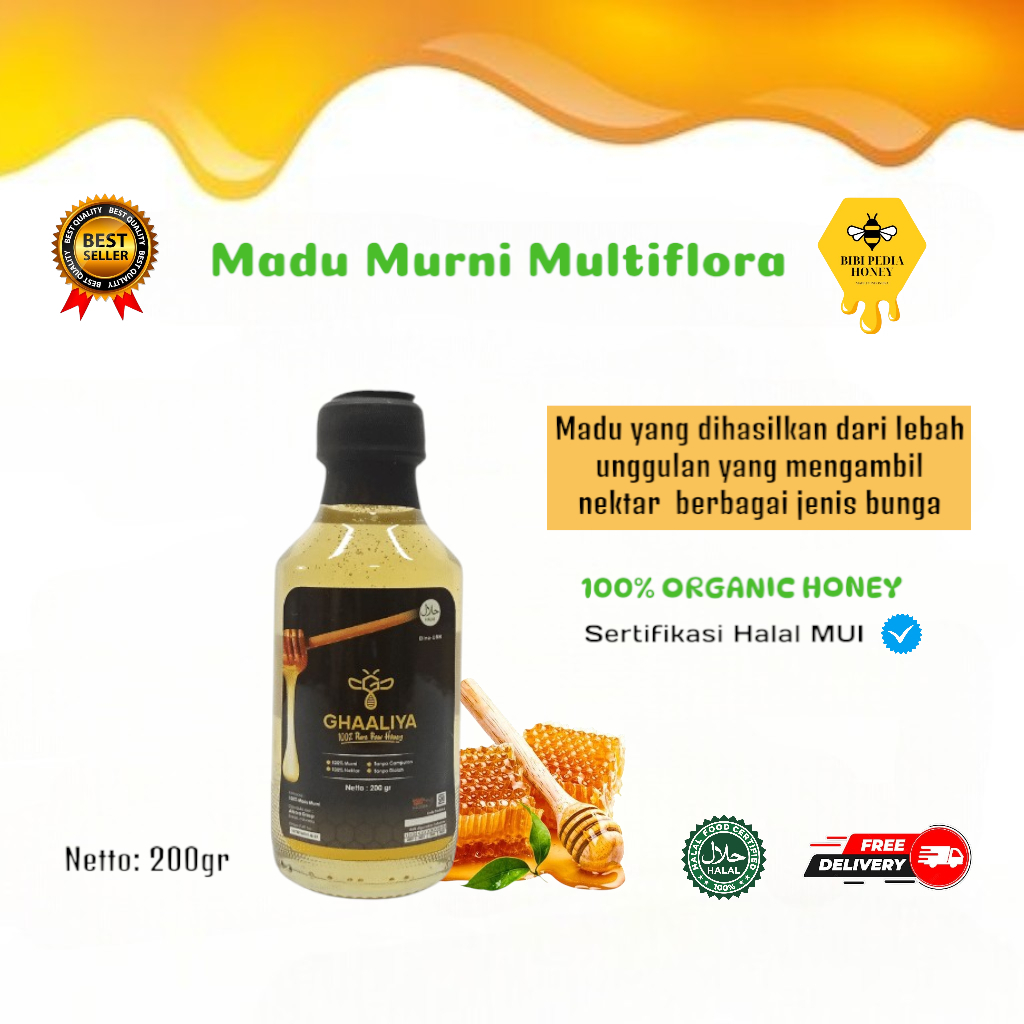 

Madu Murni Multiflora 100% Asli 200gr by Ghaaliya Madu