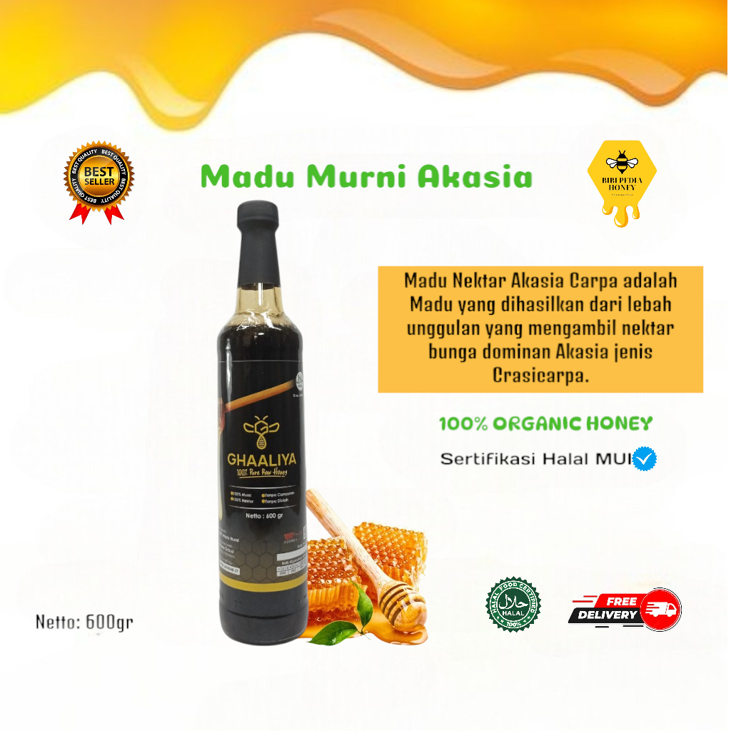 

Madu Murni Akasia 100% Asli 600gr by Ghaaliya Madu