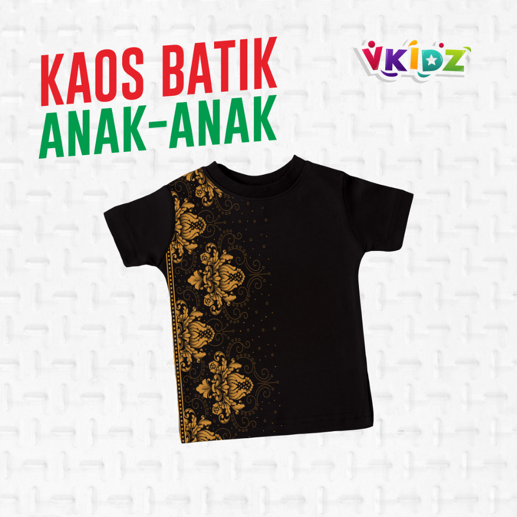 Kaos Batik Anak, Kaos Anak Batik 2-10 Tahun Cotton Combed - Kaos Anak Distro