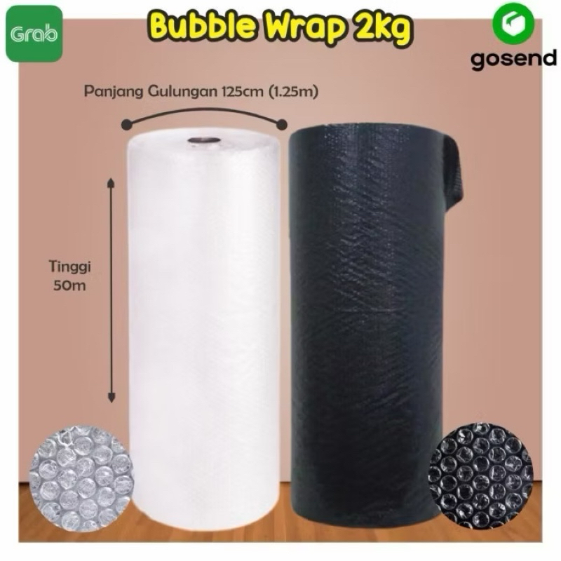 

Bubble Wrap Roll Plastik Packing 120cm X 50 meter Putih dan Hitam Tebal
