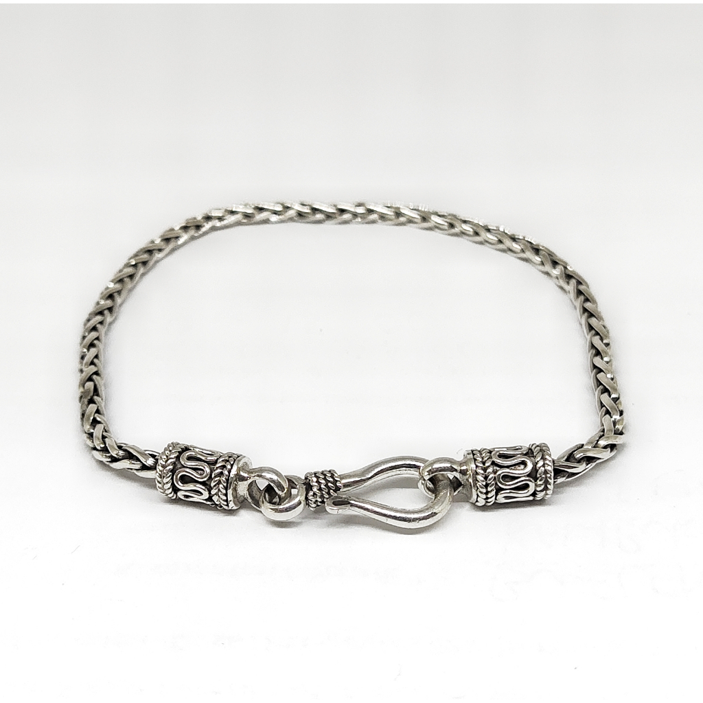 Gelang Brecelet Anyam Kepang Perak Silver Bali Asli 925 Pria Wanita Elegant