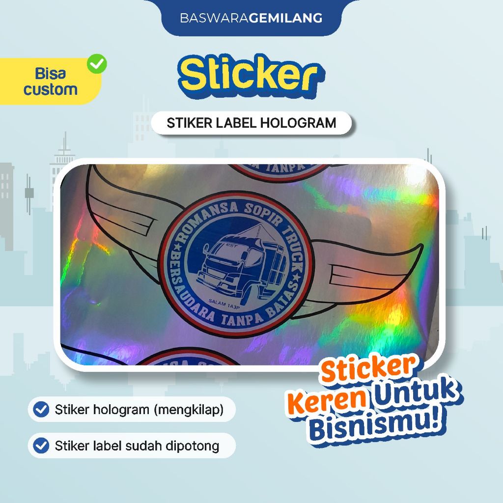 

Cetak Stiker Label Hologram Bahan Dasar Plastik Efek Mengkilat Free Cutting Tanpa Minimum Order