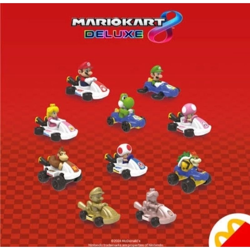 Happy meal McDonald mekdi McD edisi Mario Bross 2024 Mariokart deluxe