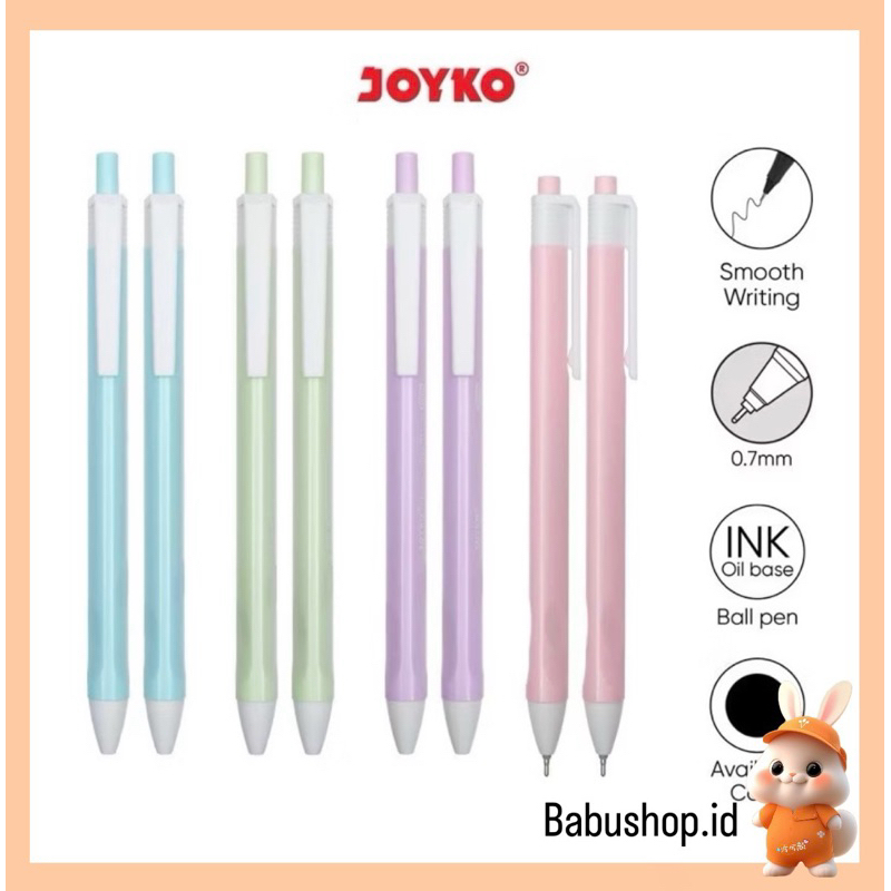 

BBS Pulpen Pena JOYKO BP342 Cetek-PAK/ Isi 1 lusin(12 pcs)Pen Pastel Tinta hitam