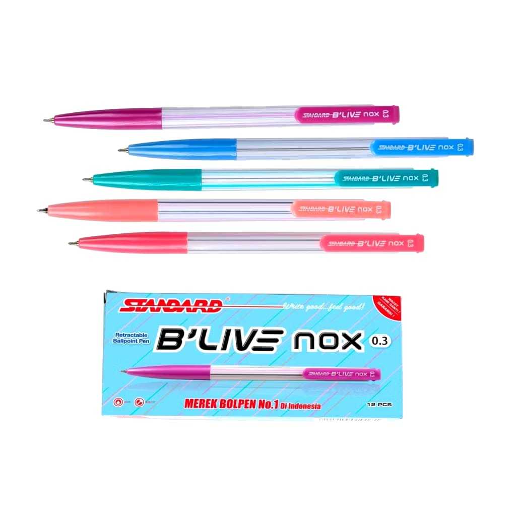 

V2_Pen Standard B.Live Nox/PULPEN STANDARD B'LIVE NOX 0.3 GEL PEN Pulpen Pena STANDARD BLIVE NOX HITAM 1lusin