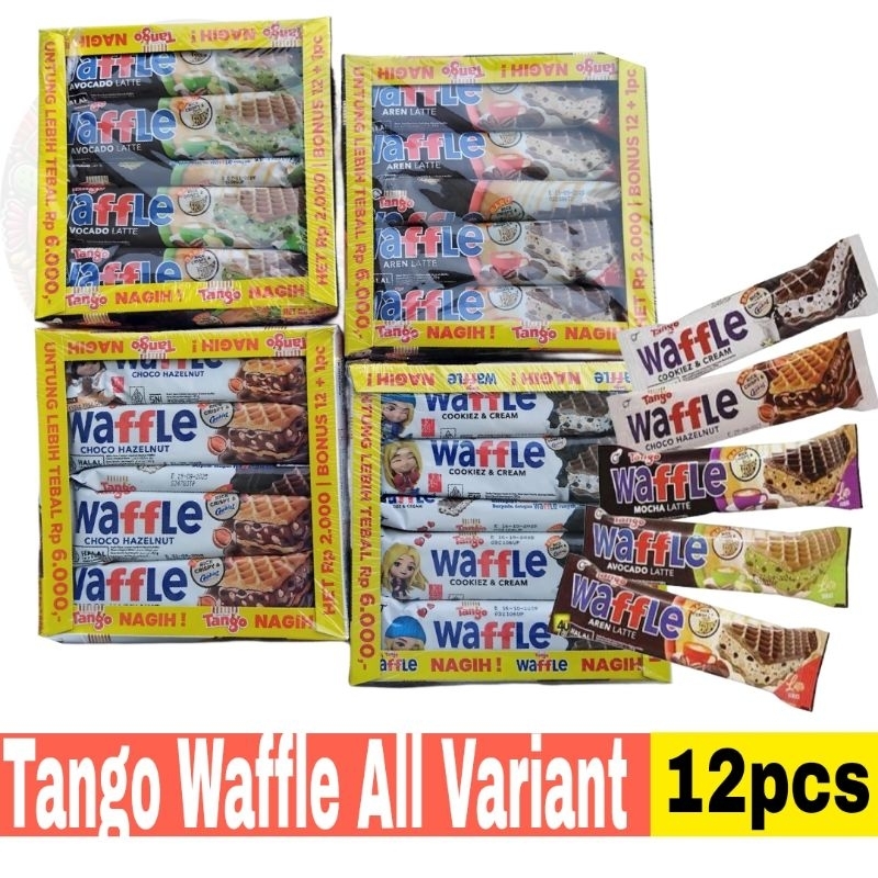 

Tango Waffle All Variant Box isi 12 + Bonus 1 pcs Choco Hazelnut / Cookies and Cream / Aren Latte / Avocado Latte