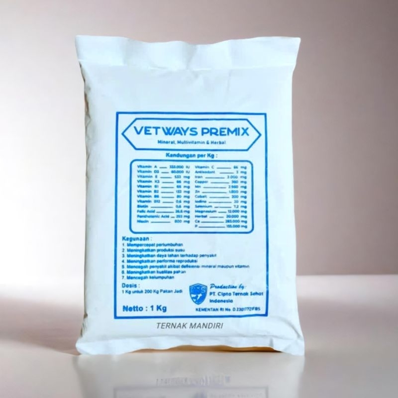 VETWAYS PREMIX 1KG MINERAL MULTIVITAMIN SAPI KAMBING DOMBA