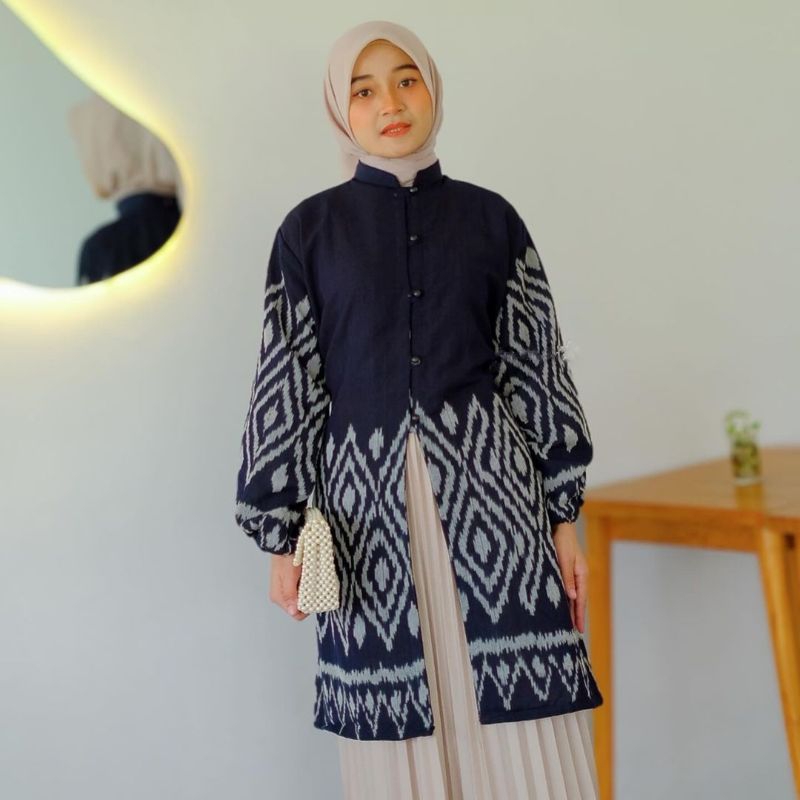 TUNIK TENUN ETNIK WANITA PREMIUM - TUNIK ETNIK MODERN - TUNIK TENUN TROSO - TUNIK WANITA TENUN TROSO