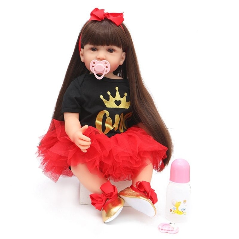 Reborn doll 55CM bebe doll reborn girl toddler princess full body soft silicone