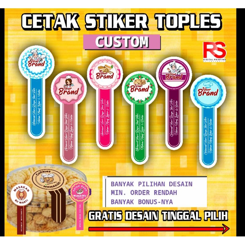 

Cetak stiker toples kemasan / stiker kue lebaran / stiker idulfitri