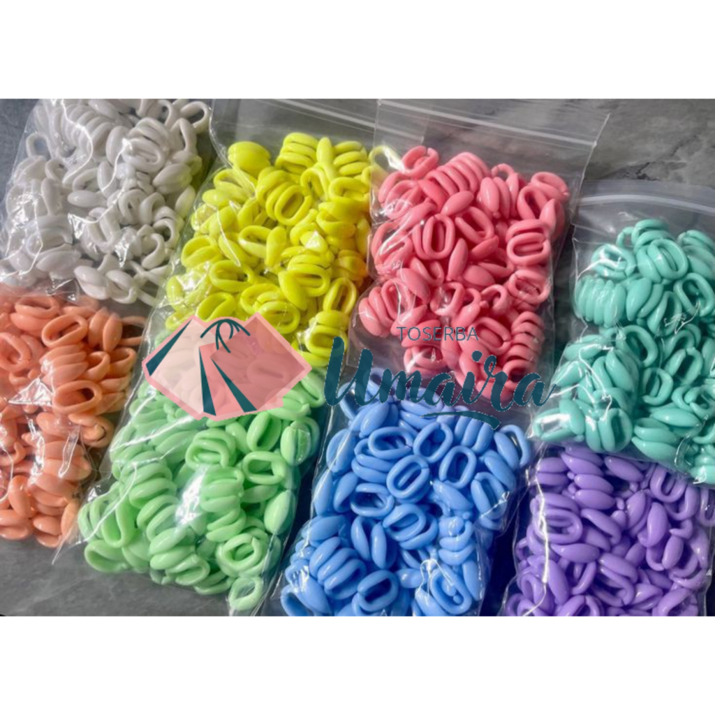 Rantai Kait Plastik 100Gram - Rantai Plastik Warna Warni - Mote Rantai Kait - Manik Rantai Kait