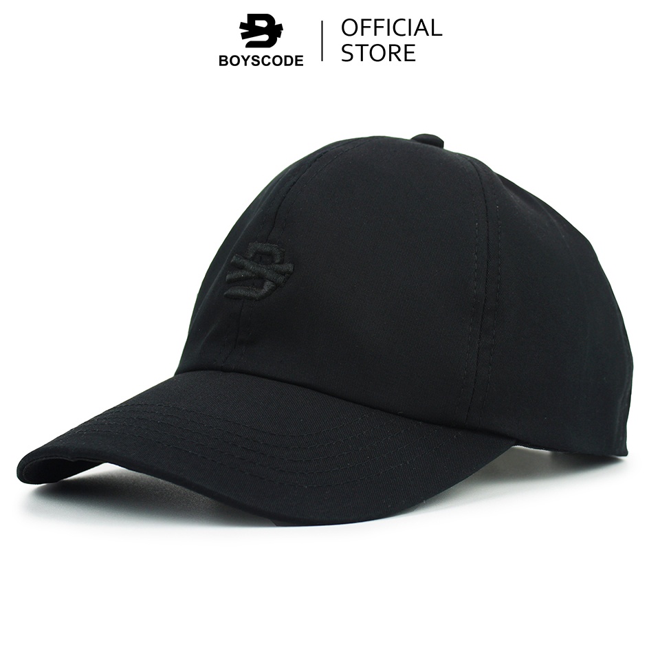 TRENDTERBARU BOYSCODE Topi Baseball Polo Cap Basic Distro Pria Wanita BIG LOGO Hitam Fullblack