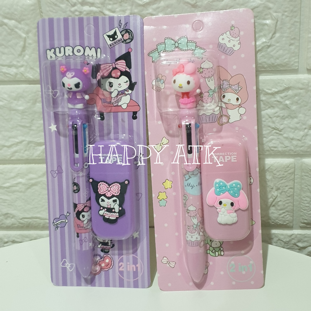 

SET 2 IN 1 ALAT TULIS PULPEN 6 WARNA & TIP EX KUROMI MELODY