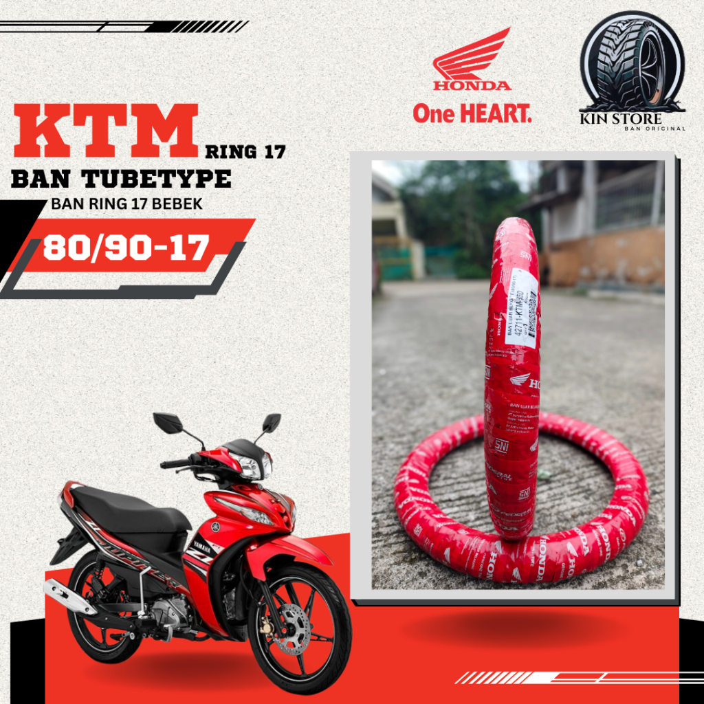 BAN LUAR MOTOR BEBEK AHM FEDERAL KTM Ring 17 70/90 dan 80/90 Non tubeless Tubetype