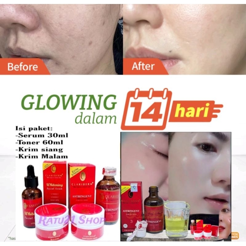 CLARIDERM PAKET GLOWING ASLI 100% ORIGINAL