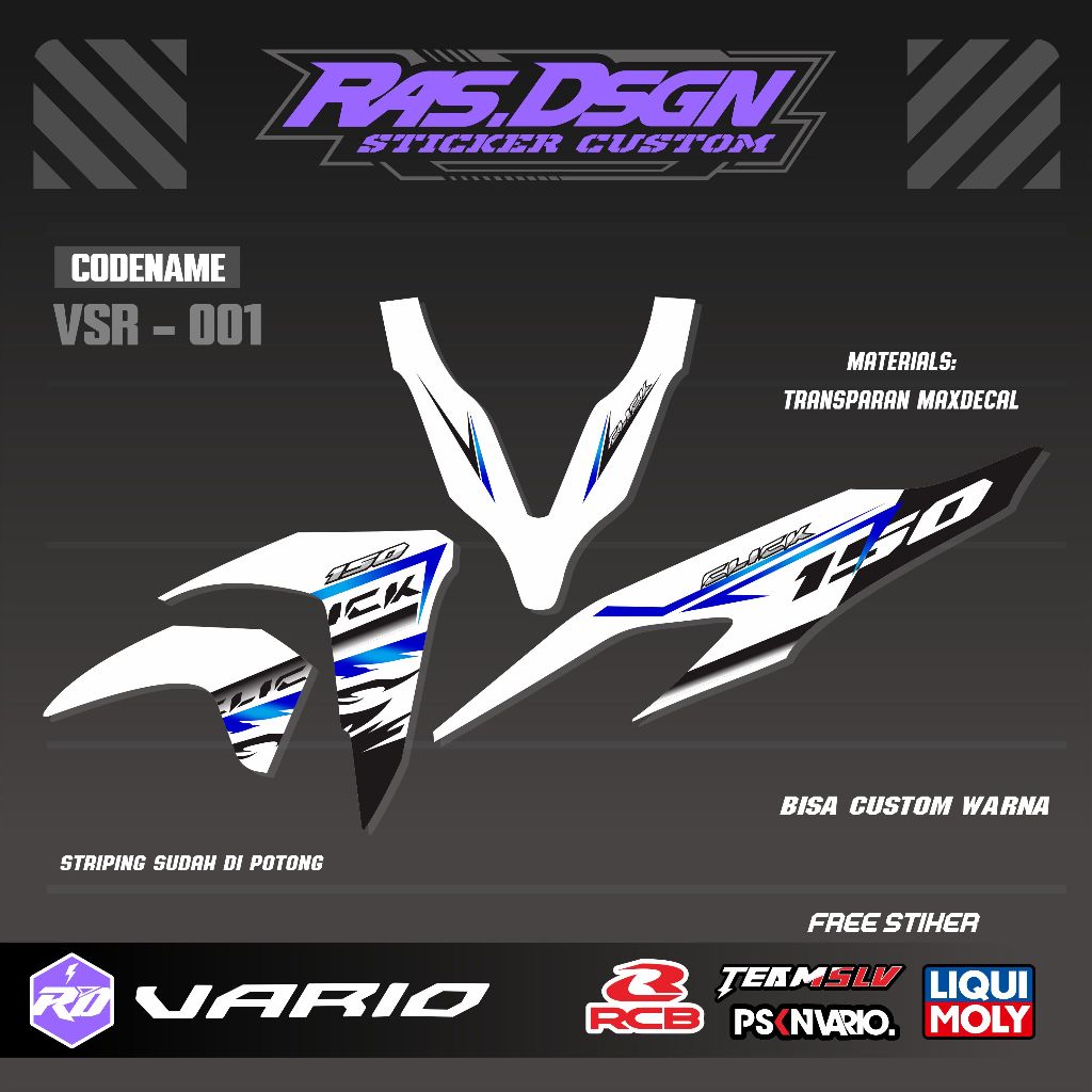 STRIPING TRANSPARAN VARIO LED 125/150 NEW - Striping Transparan Vario LED 150 Custom / STRIPING CLIC