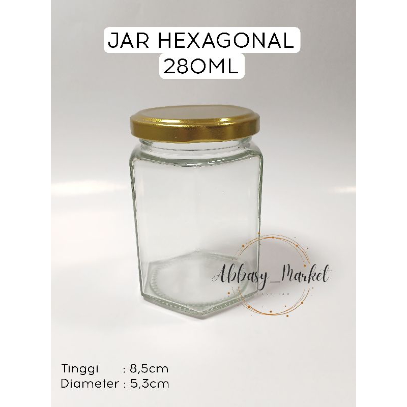 JAR 280ML - HEXAGONAL 280ML - TOPLES KACA