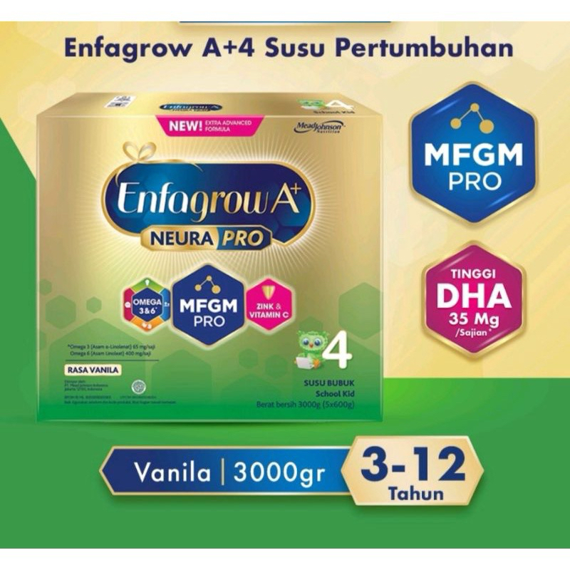 

Enfagrow A+4 S susu Pertumbuhan Rasa Vanila 3000 gram ( dijual ecer @600gr)