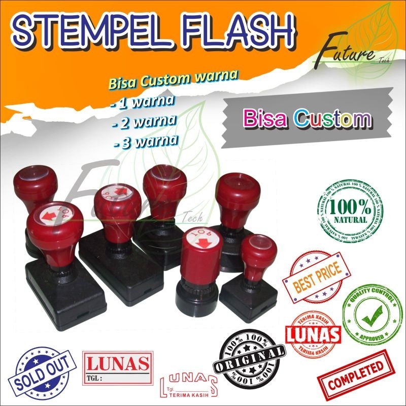 

Stempel Flash Bisa Custom | free desain | stempel usaha cap toko / perusahaan / pengasahan | stamp online shop brand logo