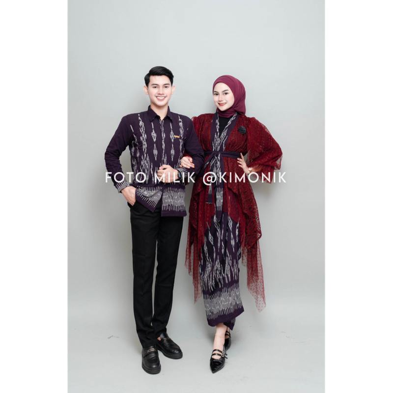 KIMONIK BAJU TENUN ANDINI MAROON COUPLE