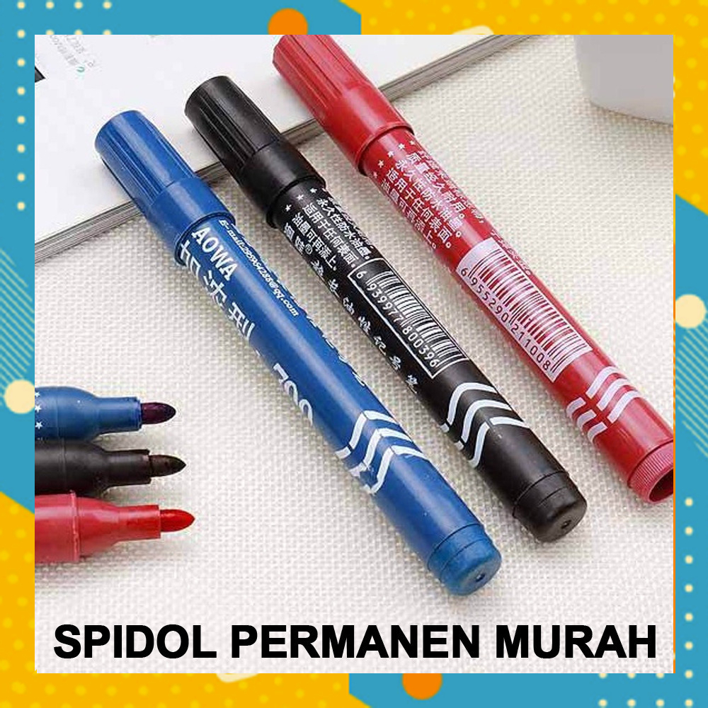 

Spidol PERMANEN MURAH Hitam Biru Merah Alat Tulis Marker Tebal Sekolah Kantor Paket AT1629A5