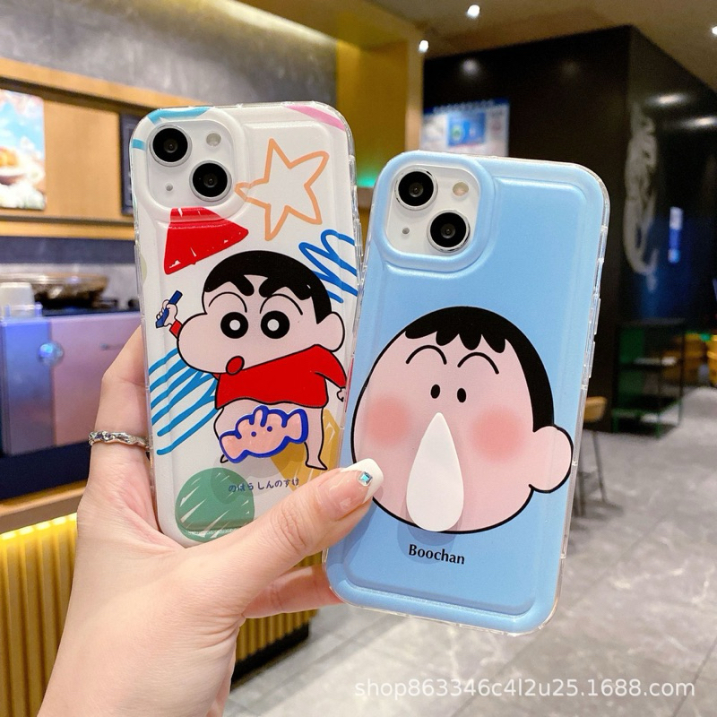 STK-CS27 NEW casing motif sinchan dan boochan baru iphone 11 12 13 14 15 16pm