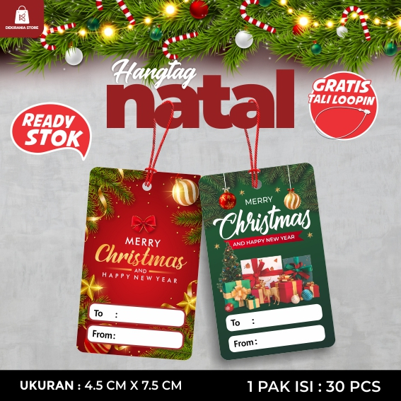 

(30 PCS) Hangtag Natal / Merry Christmas / Kartu Ucapan Natal Xmas