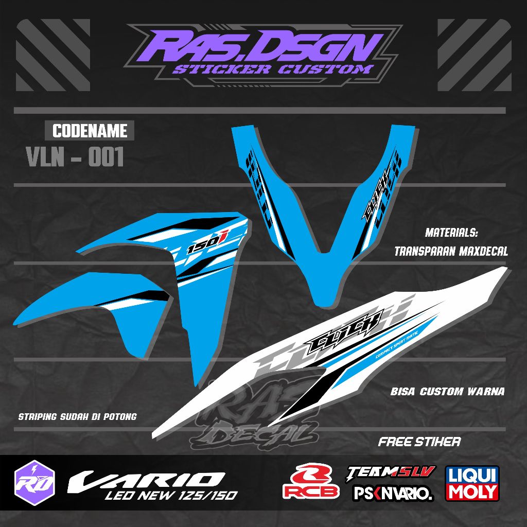 STICKER STRIPING VARIO 125/150 LED NEW TRANSPARAN UV / STRIPING VARIO 150 LED NEW / STRIPING TRANSPA