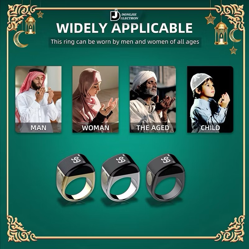 READY STOCK ZIKR RING ARABIC SMART RING ADZAN BELL BLUETOOTH SMART TASBEEH RING PRAYER