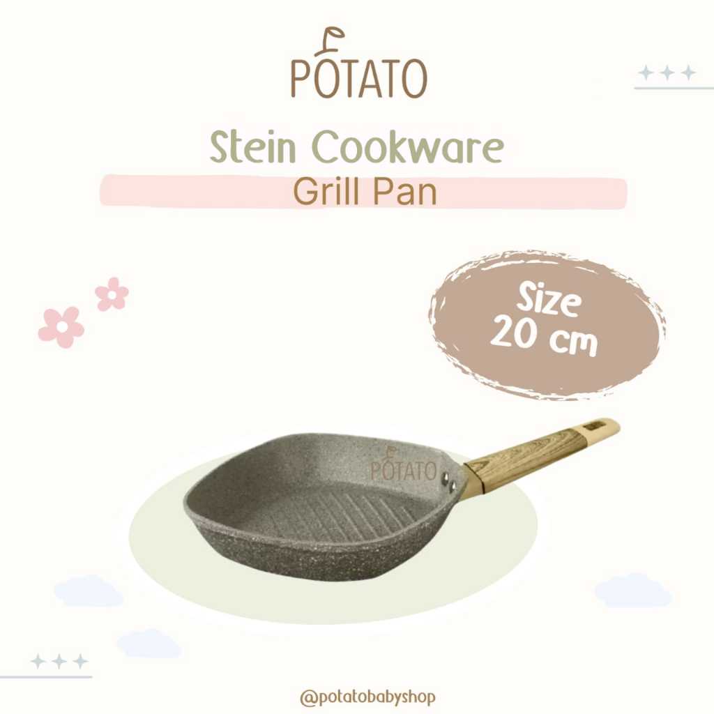 SteinCookware Grill Square Pan 20cm / Panci Stein Cookware