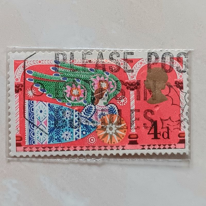 

(AE) Perangko Inggris Britania Raya Christmas 1969 - Traditional Religious Themes - Herald Angel 4 penny Used