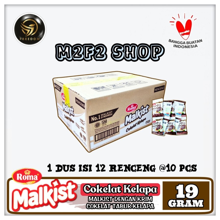 

Roma Biskuit Malkist Krim Cokelat Kelapa Sachet - 19 gr (Kemasan Karton)