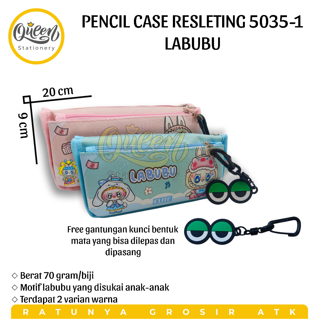 

1 PCS PENCIL CASE RESLETING 5035-1 LABUBU / TEMPAT PENSIL / KOTAK PENSIL LUCU / TEPAK