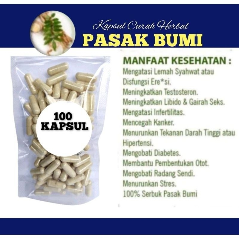 100 Kapsul Pasak bumi asli 100%