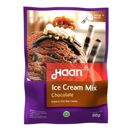 

HAAN Instant Ice Cream Mix Chocolate Cokelat Es Krim Bubuk 90 gr Enak