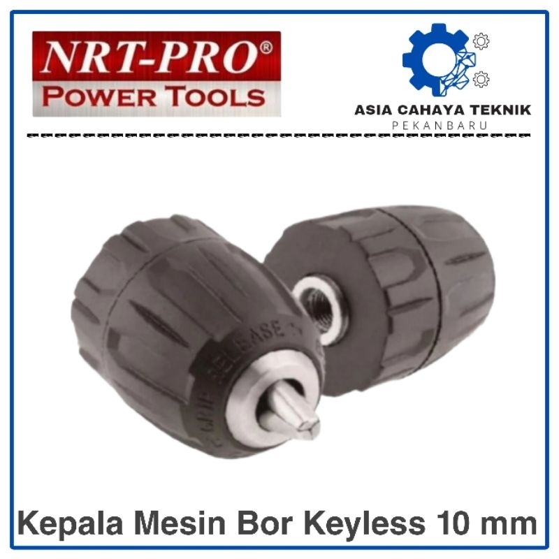 NRT PRO Kepala Bor 10mm 3/8" Keyless Drill Chuck Cordless Tanpa Kunci