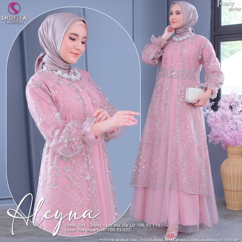 ALEYNA DRESS GAMIS TILE BRUKAT GAMIS PESTA KONDANGAN DRESS LEPAS PASANG Dress by Saida DeeR