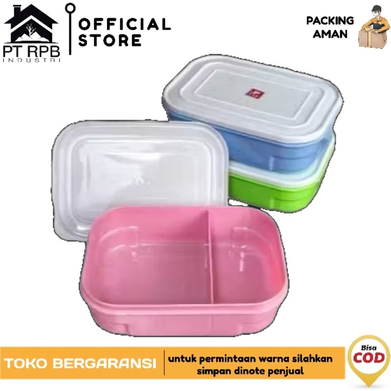 LUNCH BOX SERBAGUNA  SEKAT 2 / KOTAK NASI MISTING  / KOTAK BEKAL / TEMPAT MAKAN OMPRONG