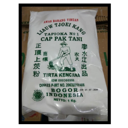 

Tepung Tapioka no 1 Sagu Cap Pak Tani Liauw Tjoei Kang 1 kg