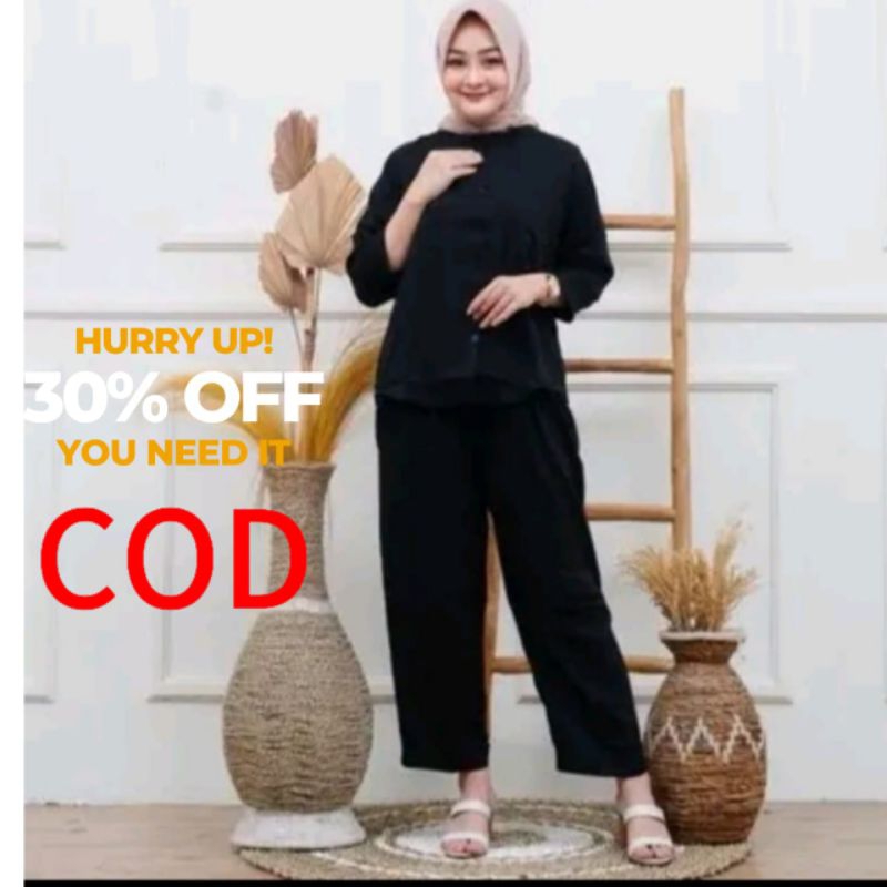 Oneset Rayon Twill All Size jumbo Recomend for daili Use | setelan baju kancing celana casual regula