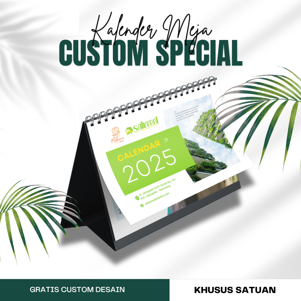 

Kalender Meja 2025 Custom Dudukan Linen Tebal Custom Desain | Isi 13 Lembar 2 Sisi