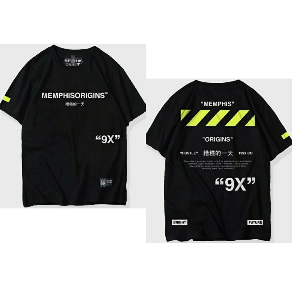 Kaos Distro Memphis Origins Hustle 9X Hype Beast Lengan Pendek Pria Wanita Murah - tshirt holdout st