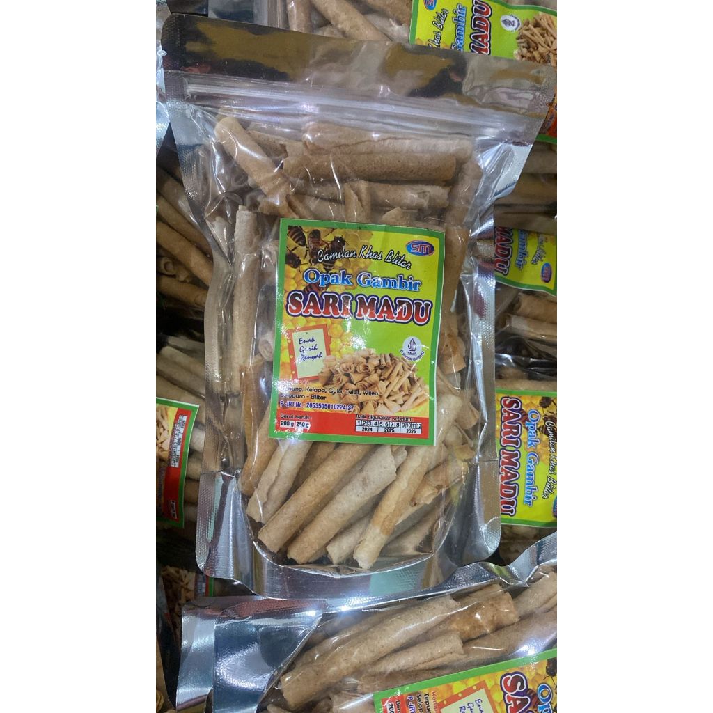 

Snack/Cemilan/Makanan Ringan Opak Gambir Sarimadu Panjang 250 gr