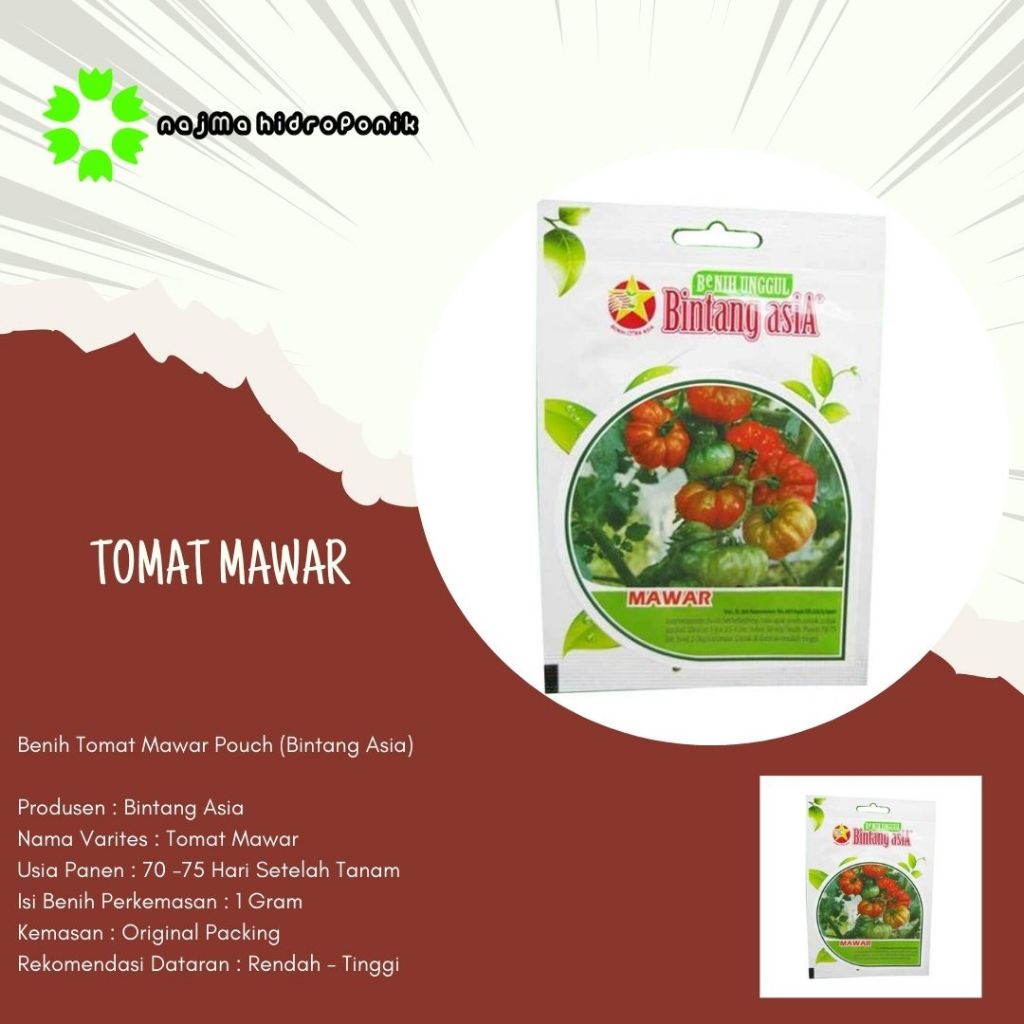 Benih Tomat Mawar Pouch (Bintang Asia)