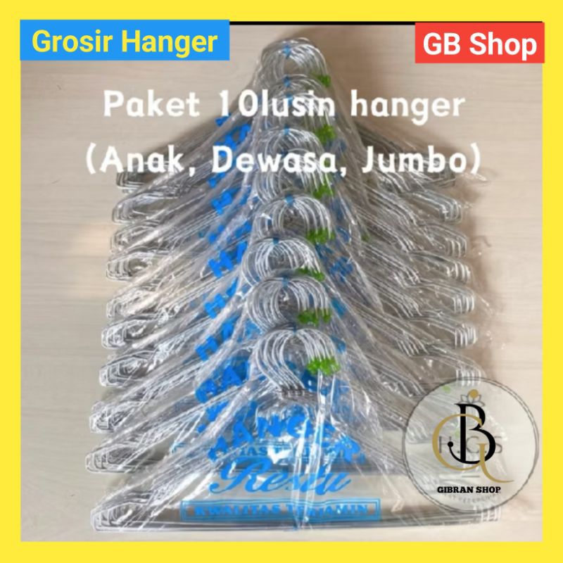 grosir 10 lusin Hanger baju jumbo, hanger dewasa hanger anak gantungan baju