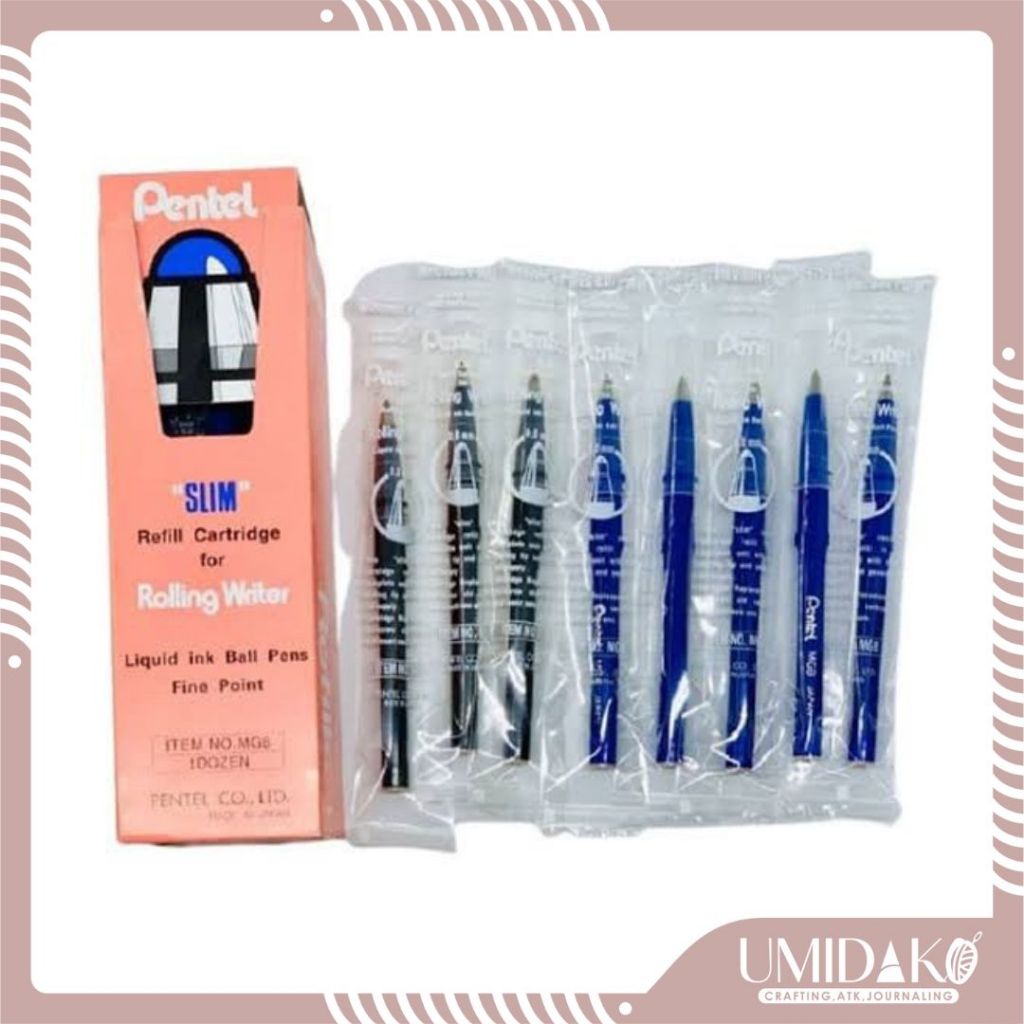 

PENTEL REFILL ISI PULPEN 0.8mm MG8 / ISI PULPEN PENTEL MG8
